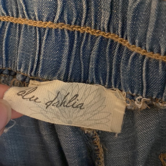 Blu Dahlia Ruffle Waist Shorts Casual Boho Lyocell Cotton Tie-Front Womens XS - Picture 9 of 10